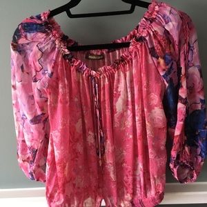 Roberto Cavalli Silk Pink Floral Top Blouse 38 XS